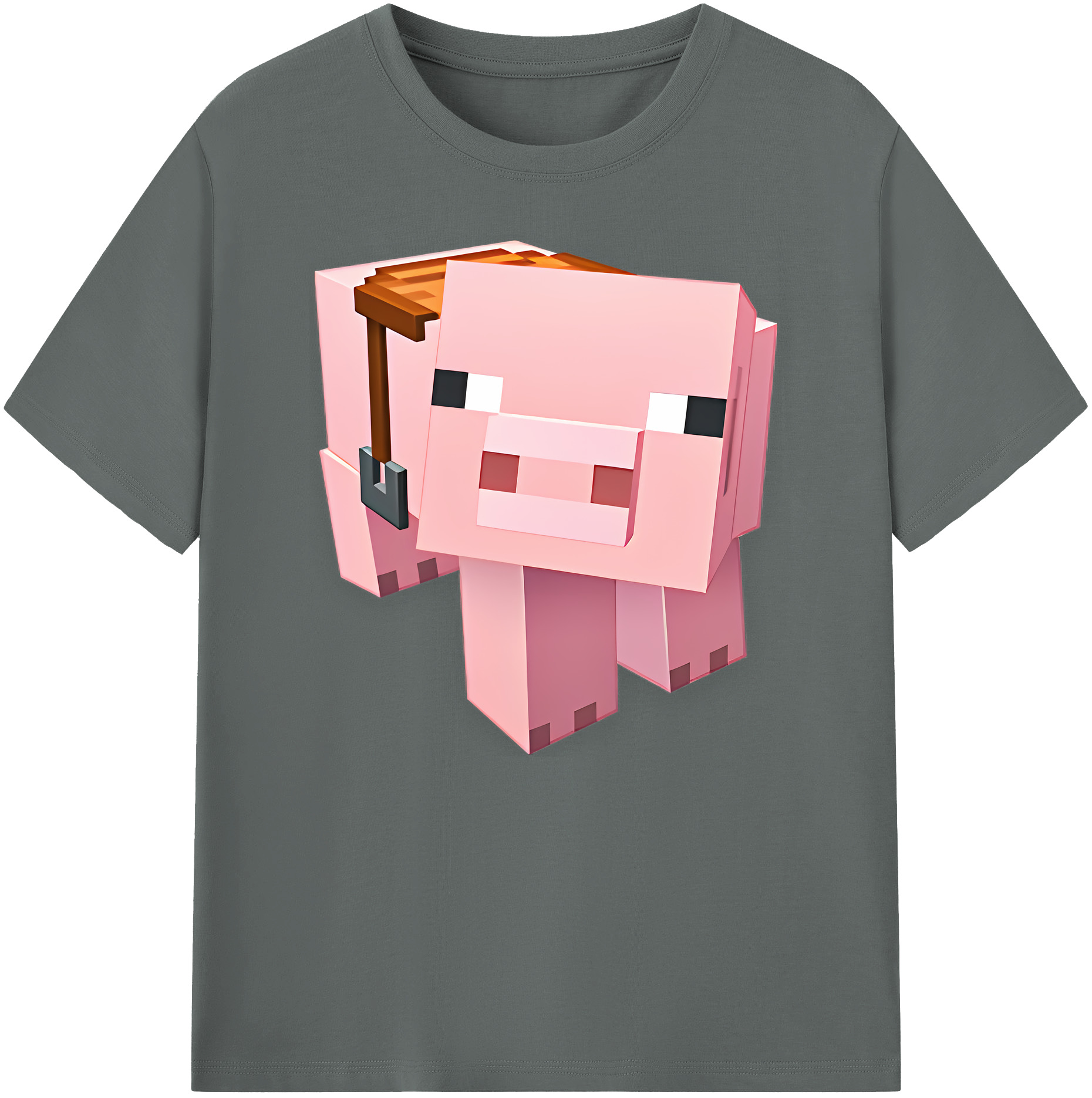 （画像用） マインクラフト ブロックの世界 Minecraft MC Block world 綿100％ メンズ半袖Tシャツ｜肌触りやわらか＆通気性